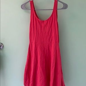 Fit and flare coral dress